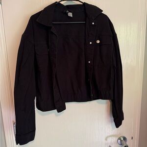 Divided Black Jean Jacket Modern Cropped Style